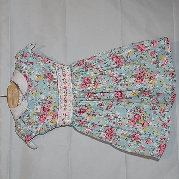 Campana Girls Ivy Long Sleeve Dress - Watermelon Pop Print - Blue & Pink